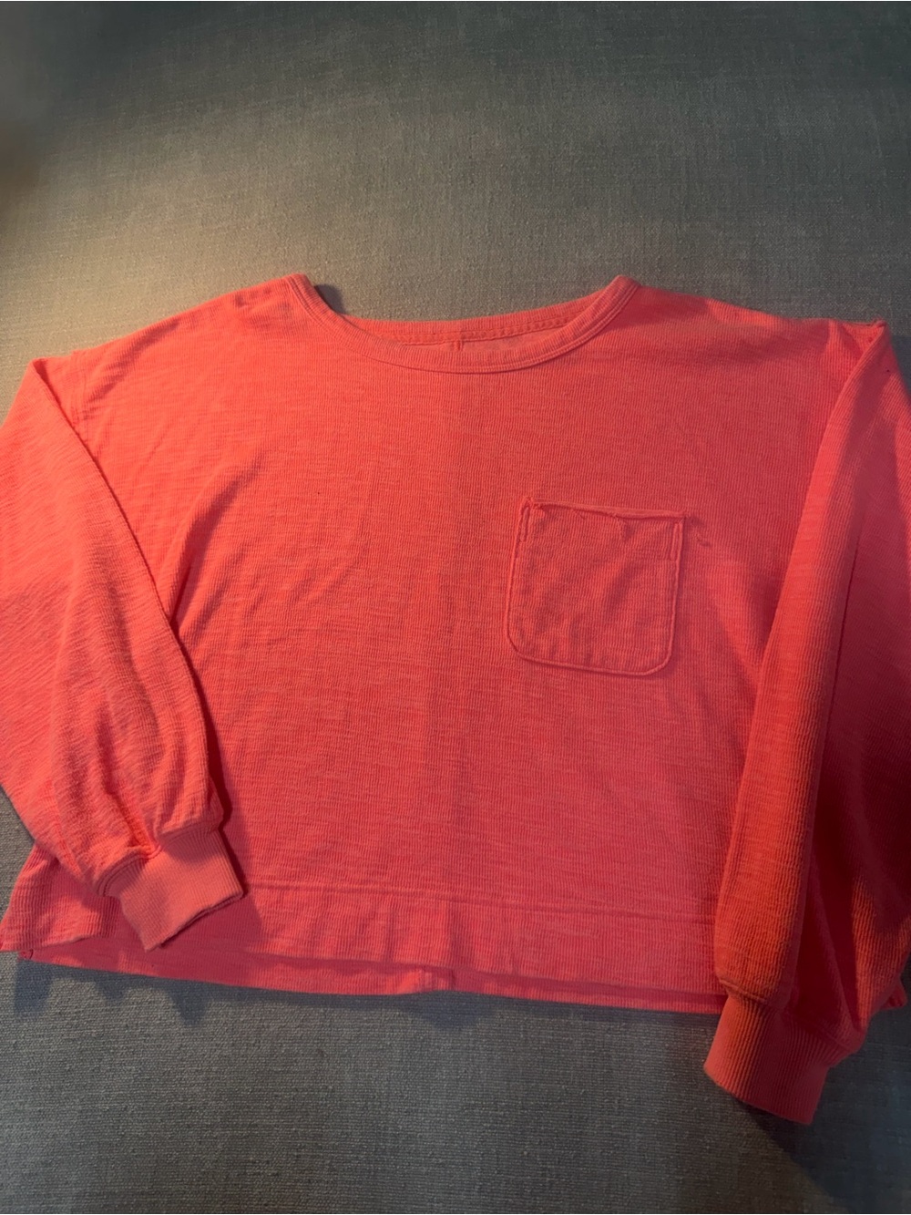 aerie Coral-Pink Long Sleeve Pocket Sweatshirt